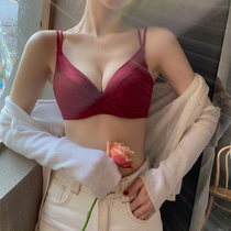 Incognito thin underwear Womens life small chest gathered thickened bra without steel rims to collect the sub-breast lower bracket bra set