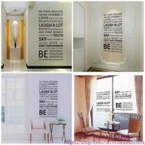 Family Rules Big PVC Vinyl Wall Decoration House Decal Stick