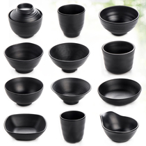 a5 black imitation porcelain tableware commercial dense amine creative round plastic soup bowl rice bowls rice bowls small bowl with thickened soup