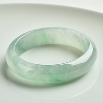 Myanmar ice species emerald princess bracelet round strip floating green floating flower glass species old pit positive circle jade bracelet female