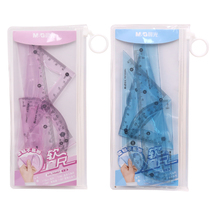 Morning light ARLN0467 soft ruler set ruler for children and primary school students with long ruler stationery 15 20 30cm ruler Triangle cute set of ultra-soft triangle ruler set ruler Japanese and Korean grid ruler scale female