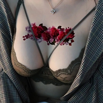 Flowers Tattoo Sticker Sexy Cesarean Section of Scar Rose Emulation Strip Waterproof Female Thighs Temptation Tattoo