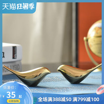 Couple gifts Copper bird ornaments bookcase wine cabinet Living room creative decorations European and American model room decoration