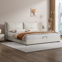 Technology fabric bed modern minimalist bed master bedroom big bed high-end atmosphere cream style does not interfere with each other simple modern bed