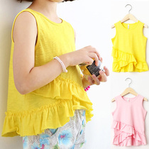 Clear RainbowBus pure cotton girl baby vest T shirt sleeveless coat cool and fresh