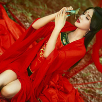 Original Hanfu female Chinese style ancient costume small sexy studio ancient art photo super beautiful fairy private house photo summer dress