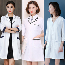 High-end beauty salon beautician work clothes female plastic embroidery artist skin management White coat autumn and winter sleeves long sleeves