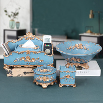 Light luxury tissue box living room coffee table multi-function remote control storage box creative drawing box high-end American ornaments