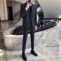 Korean casual suit jacket male slim handsome two-piece professional dress trend suit suit suit best man dress
