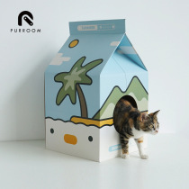 Grain Grain Shop PURROOM Cat Grab Board Milk Box Pet Cat Kitty Cat Toy Corrugated Paper Cat House