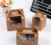 Kraft Paper Hand Maven Box Transparent Open Window Baking West Point Packing Box Egg Yolk Crisp Gift Packing Box Delivery Neto