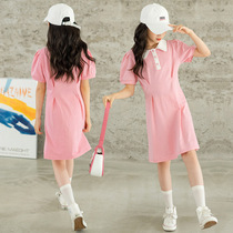 Girls dress Summer 2022 new children dress Children foreign air polo dress CUHK Girl girl net red pure cotton skirt