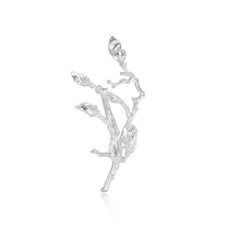 China Stretch Spending the Spend of the Flower Mulan Magnolia Brooch Manual Chisel Flower 925 Silver Customized