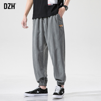 DZH mens casual pants ankle-length pants men 9 points wild trend summer mens pants very fairy pants mens handsome loose