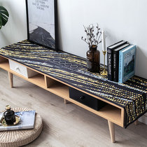 Nordic style ins TV cabinet tablecloth Fabric Velvet side cabinet Shoe cabinet tablecloth Long dust cover cloth Long table flag