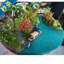 Table decoration table Taiwan hotel turntable Round table ornaments Sand table mold c-type custom doll house scene micro-landscaping