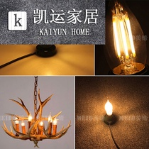 Dimmable LED bulb warm light E27E14 screw chandelier dedicated adjustable brightness LED energy-saving filament bulb