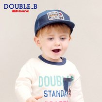Denning splicing denim baseball cap Mikihouse Double_ B spring badge letter baseball cap collection