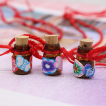 Soft clay essential oil aroma necklace Portable perfume Toilet water bottle open bottle pendant Cute mini anti-mosquito