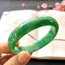 Natural Burmese Ice Spicy Green Jade Bracelet Round Strip Old Pit Manyang Green Circle Jade Bracelet Pendant Womens Models with Certificate
