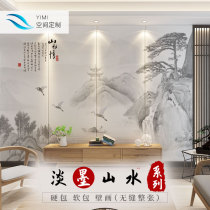 Hard package TV background Wall new Chinese landscape flowers and birds Gallery 2020 bedside soft bag mural living room sofa bedroom