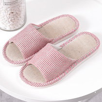 Outside wearing 100 hitch bottom ins Slippers Linen Fashion Slippers Women Summer Indoor Anti-Slip Bath Cute Sandals