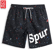 Riding summer new black beach pants men can get into the water quick dry loose size Swimming seaside swimming trunks resort tide