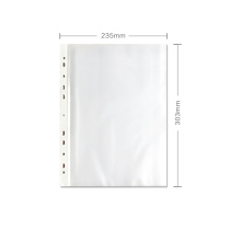 Wen Wen Wen A4 transparent file bag 11 hole file bag insert protection bag 11 hole loose leaf transparent bag protective cover thick perforated data protective film waterproof bag 4 hole file storage office supplies
