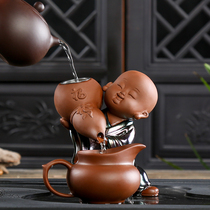 Creative purple sand tea leak little monk gourd tea filter ceramic kung fu tea accessories tea maker lazy tea filter