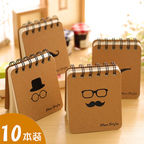 10 small books Simple small note book Portable portable notebook notepad Student stationery Korean small fresh blank inner page men and women cartoon universal creative cute coil book