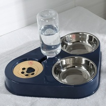 Yiyang Dog Bowl Double Bowl Automatic Drinking Dog Food Basin Drinking Water One Dining Bowl Cat Bowl Cat Dog Pet