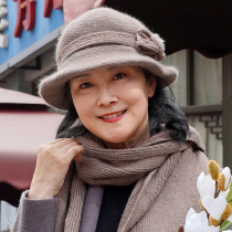 Santa cap children winter warm pen mao middle-aged and elderly grandmother cap middle-aged mother-in-law bow beanie