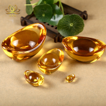A large number of approvable crystal gifts wealth yellow glass gold gold treasures Feng Shui home accessories treasure