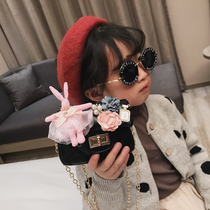 Japan and South Korea wild childrens shoulder bag Girls fashion small fragrance chain bag Cute rabbit accessories Princess oblique cross bag