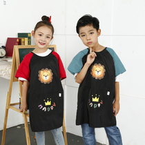 Short Sleeve Waterproof Apron Children Summer Drawing Apron Baby Hood Clothing Eating Counter Dressing Fine Art Custom Character Logo