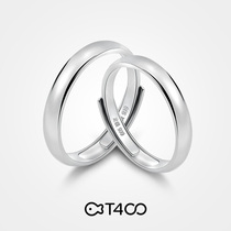 T400 original couple ring s999 foot silver ring open ring simple literary confession marriage proposal birthday gift