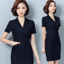 High-end professional dress thin temperament womens workplace suit fashion interview dress jewelry store overalls summer