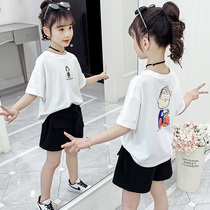 Girls short-sleeved T-shirt 2021 new summer cartoon loose top Korean version wild summer tide childrens half sleeve