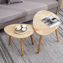 Minju full solid wood small coffee table Nordic log set a few sofas simple modern round table living room Japanese corner