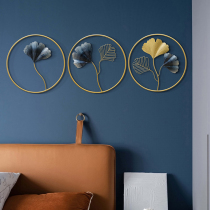 Light and luxurious decoration pendant New Chinese Wall wall Guan Guan Living Room Background Wall Decoration Modern Metal Gingko Wall Hanging