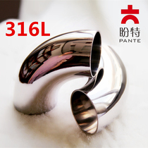 Pante 316L stainless steel sanitary grade 90 degree welding elbow polishing butt welding mirror water pipe elbow stamping New