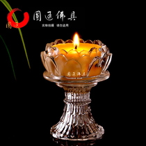 Yuantong Buddha ghee lamp Pure plant environmental protection smoke-free Buddha lamp High foot Lotus ghee candle for Buddha long lamp