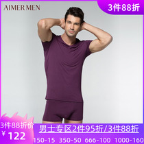 Mr. Adore specializes in new products 50S Modale short sleeve men V collar blouses NS12S11