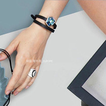 The country doesnt back up for Spain UNOde50 blue crystal cow leather bracelet neck chain dual-use European and American do old light extravagance