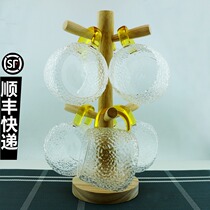 Glass home with a cup set home high temperature simple Tea Cup Cup Cup holder living room creative storage