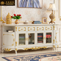European Marble Meal Cabinet Solid Wooden Cabinet Restaurant Locker Cabinet Oval Marble Meal Cabinet