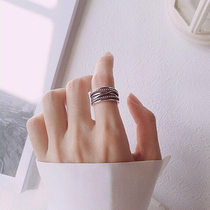 Retro couple Thai silver ring personality opening index finger Joker Korean ring body 925 pure silver ring children