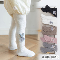 Childrens tights Girls autumn and winter pantyhose baby leggings spring and autumn models medium thick female baby cotton socks large PP pants