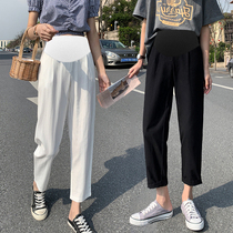 Maternity pants Summer cotton and linen loose breathable pants Casual pants Linen maternity nine-point pants Spring and summer maternity pants for women