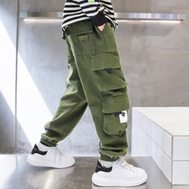 Childrens clothing boys overalls spring and autumn clothing 2021 new childrens childrens sports trousers handsome foreign leisure tide